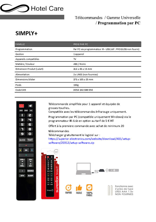 Télécommande Superior Simply +