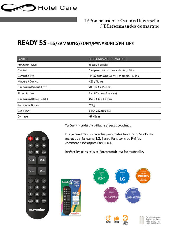 Télécommande Superior Ready 5S